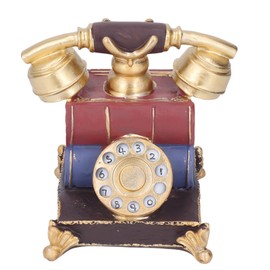Retro Resin Telephone Model Home Study Desktop Antique Telephone Model Decoration for Cafe Store