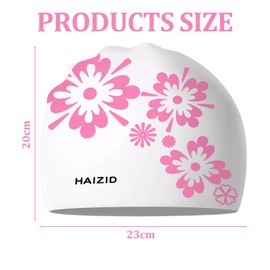 Women's Swimming Cap Soft Elastic Non-Slip Stylish Comfortable Waterproof Suitable for Use in Swimming Pools and by the Sea to Protect Hair