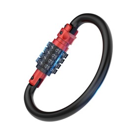 Combination Locks, Heavy Duty Carabiner Clips, Ultra Large D-Shaped Code Combo Lock for Looped Bike Security Cable Lock, Helmet Lock, Bike Lock, Fence Lock, Travel Case Lock (1, Red)