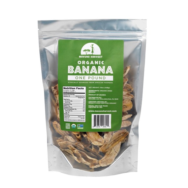 Mavuno Harvest Direct Trade Organic Dried Fruit, Banana, 1 Pound
