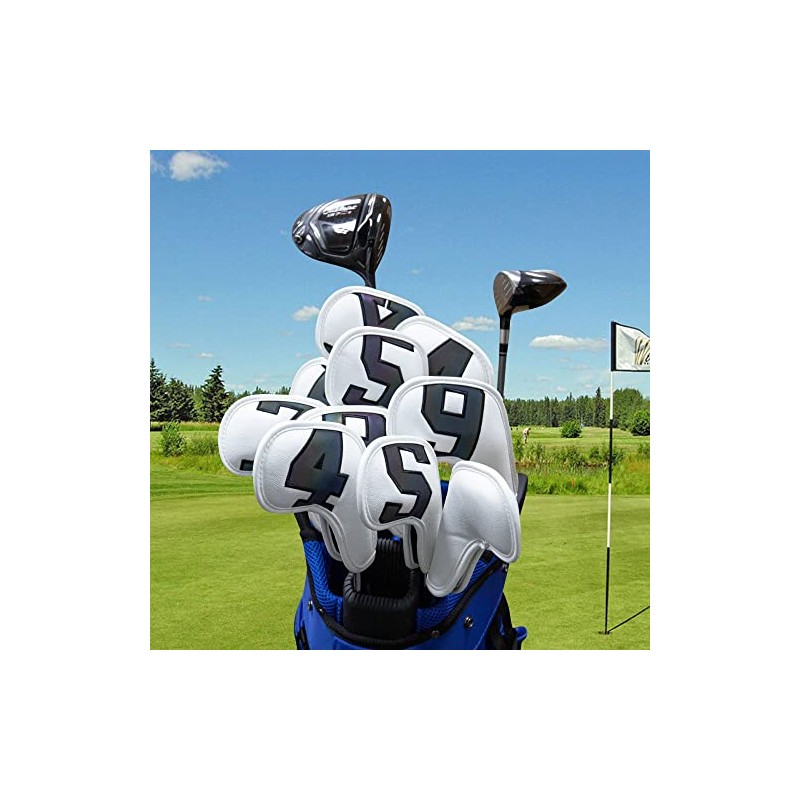 10pcs Number Synthetic Leather Golf Iron Covers Head Covers Club