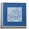 Paris Paper Cut Map White 30x30 cm Paper Art