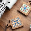 NOELAMOUR Stylish Wood Heat Resistant Tile Scandinavian Heat Insulation Pot