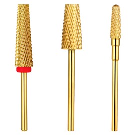 Qianyu 3-Piece Nail Drill Set 5-in-1 Carbide Nail Art Tools Multifunctional Conical Nail Drill Bits Nail Drill Bits Nail Drill Bits for Acrylic or Gel Remover Manicure Pedicure Salon