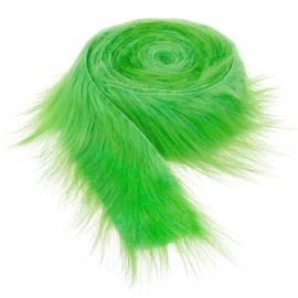 Faux Fox Fur Fabric Shaggy White 2 Inch x 6Yard Faux Fur Trim Ribbon Christmas Trimming Faux Fur Fabric Roll for Christmas Tree Decor or DIY Craft Costume (2 inch x 118 inch, Green)
