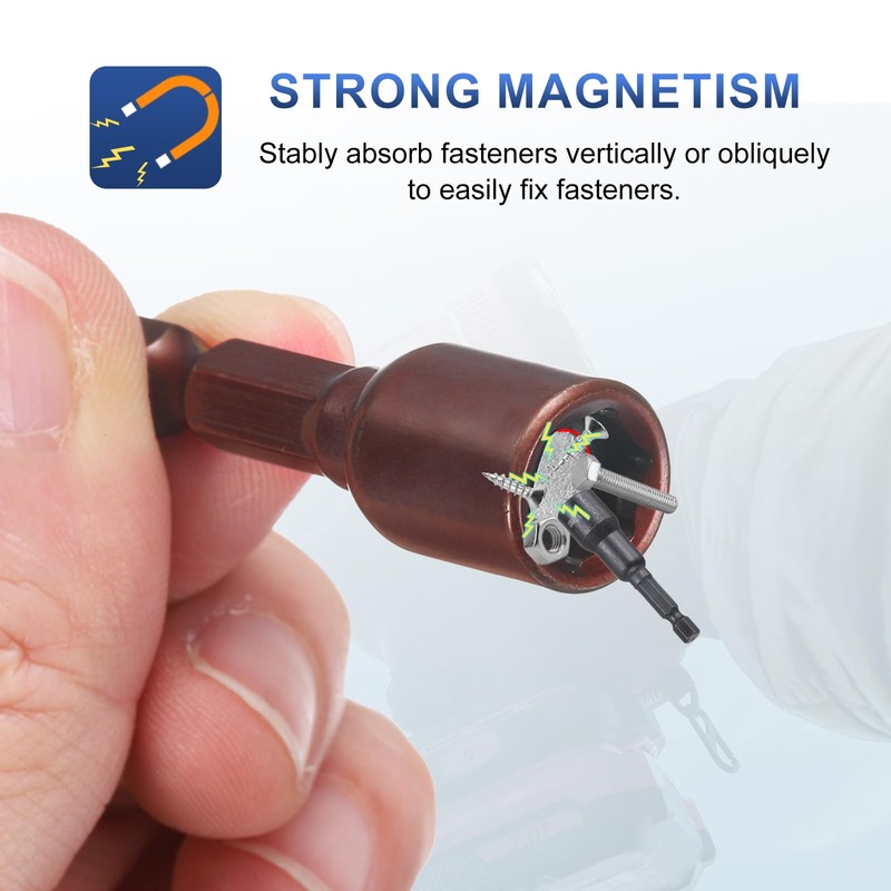 sourcing map 5pcs Magnetic Nut Driver 8mm Hex Drive Socket