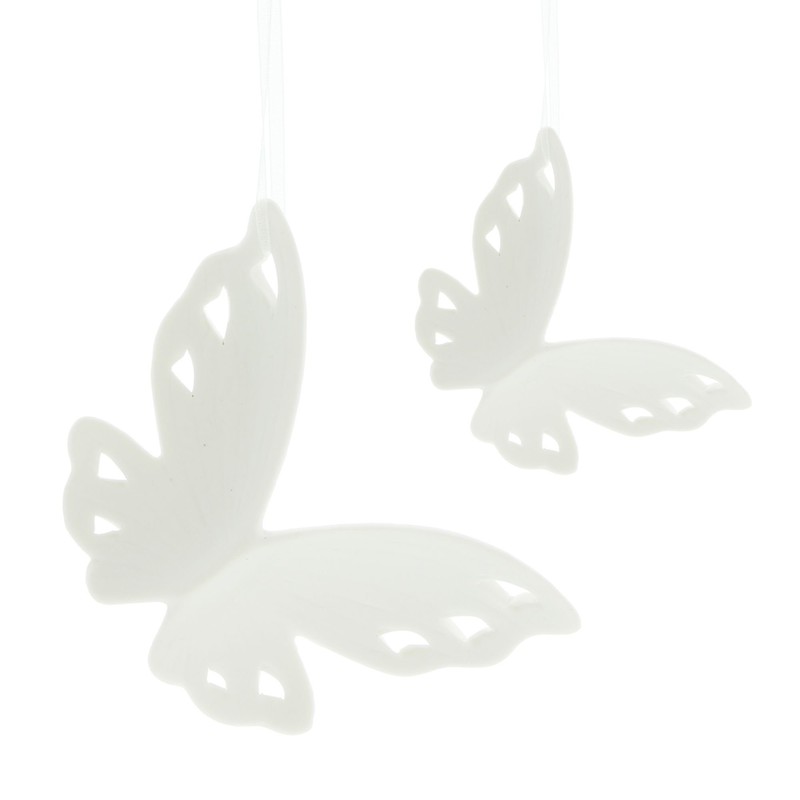 Hanging Butterfly White. Pack of 5