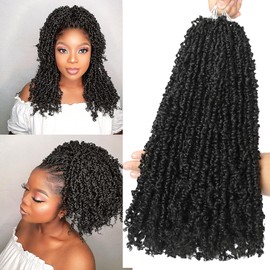 Yanky twist crochet hair 16 Inch 10Pack(20stands/Pack) Natural Black Pre-Twisted Fluffy Yankee Twist curly crochet hair for black women (1B#)