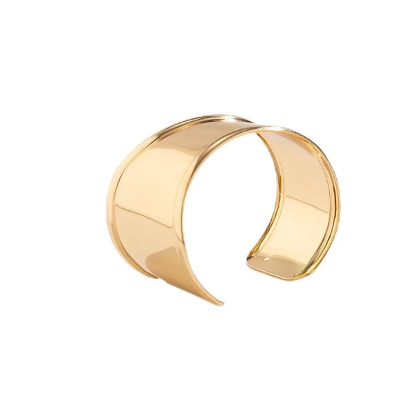 DATOA Minimalist Twisted Open Wide Cuff Bracelet Irregular Wave Ring