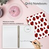 Qnhij Ladybug Spiral Notebook 5.5x8.3, Ladybird Notebook, Ladybug Gifts for