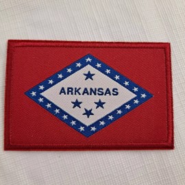 Arkansas State Flag Okuna Outpost Woven Patch Iron On 2 x 3 inch