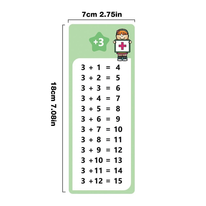 Maths Flashcard Set, Learning Aids, Game for Primary School Students,