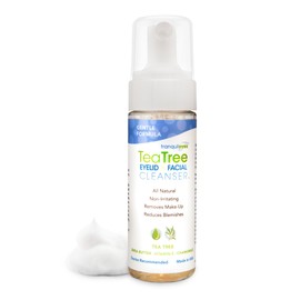 EYEECO Gentle Tea Tree Oil Foaming Facial Cleanser – 1.6oz – Non-Irritating Eyelid Cleanser & Face Wash with Tea Tree, Chamomile & Shea Butter​