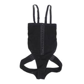 High Waisted Corset Polyamide Fibre Buttoned Buttock Augmentation Tummy Control Corset for Daily Life Black S