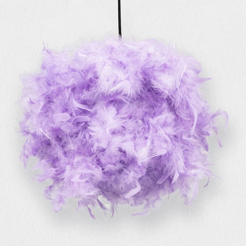 Eye-Catching and Modern Real Natural Lilac Feather Decorated Small Pendant