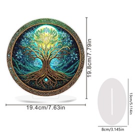 SENQAO Tree of Life Diamond Painting Kits Desktop Ornaments for Adults DIY Tree Special Shaped Crystal Diamond Art Tabletop Kit, Stand Up 5D Gem Painting Crafts for Home Office Table Top Decor