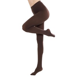 CozyWow Women's 80D Soft Solid Color Tights, Semi Opaque Footed Pantyhose, High Waist Stocking with 25+ Colors(Coffee,M)