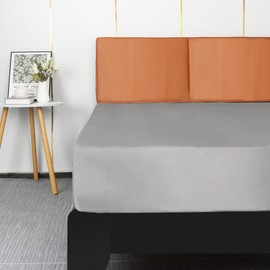 Lirex Satin Fitted Sheet 200 x 200 cm, Silk Fitted Sheet Luxurious and Silky Smooth Soft Microfibre Bed Sheet for up to 35 cm Mattress, Light Grey