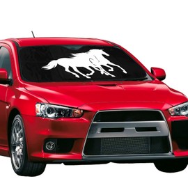 Foruidea Mustang Horses Car Windshield Sun Shade Auto Sunshade for Car Truck SUV-Blocks Rays Sun Visor Protector-Keeps Your Vehicle Cool (51.2 X 27.5 Inch)