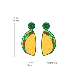 4Pairs Cinco De Mayo Piñata Sombrero Maracas Chili Pepper Racket Horse Hat Avocado Cactus Guitar Drop Dangle Earring Set for Women Acrylic Mexican Themed Statement Earring Fiesta Jewelry-D4