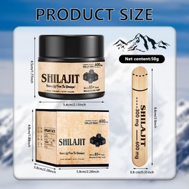 Shilajit Harz Reines Himalaya 50g, Shilajit Resin Himalayan, Reines Himalaya Bio Shilajit Harz, Männer Frauen, Maximale Stärke 600 mg