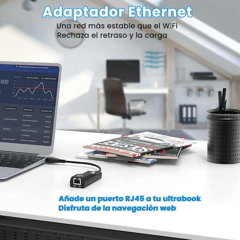 Uplayteck Adaptador Ethernet USB 3.0 a RJ45 Gigabit 1000Mbps