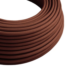 5Meters 3 Core Round Vintage Fabric Braided 0.75mm Flex Flexible Cable Electrical Wire for DIY Lamps Industrial Pendant Lights Lighting Appliances (Brown)