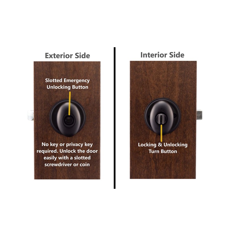 Copper Creek EK2030BC Egg Door Knob, Privacy Function, 1 Pack,