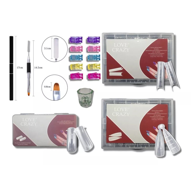 Mussa Kit Polygel 3pzs+ Pincel +tip Dual +10 Pinzas +