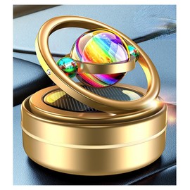 Car Solar Air Freshener for Car Stocking Stuffers Rotatable Air Purifier Aromatherapy Diffuser Long Time Home Interior Fragrance Stocking Stuffers Car Decoration (Gold)