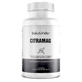 Citrato de Magnesio 500mg | Uno al día | 200 Cápsulas de Fácil Absorción | CITRAMAG S&V | Sin Gluten y Sin OMG
