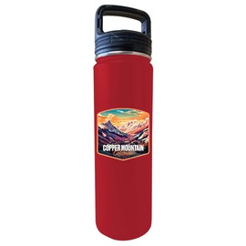 Copper Mountain Colorado Design A Souvenir 32 oz Insulated Stainless Steel Tumbler Water Bottle with Screw on Lid Red 4-Pack