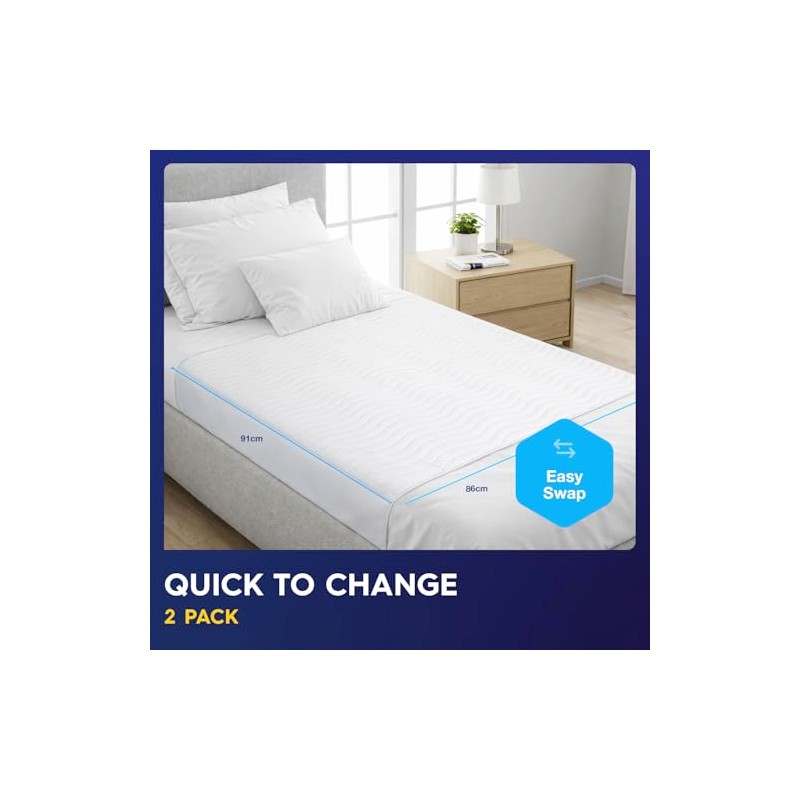 2 x PULP Premium Bamboo Washable Incontinence Bed Pads With
