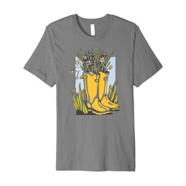 Retro cottagecore style vintage design featuring Flowers in Premium T-Shirt