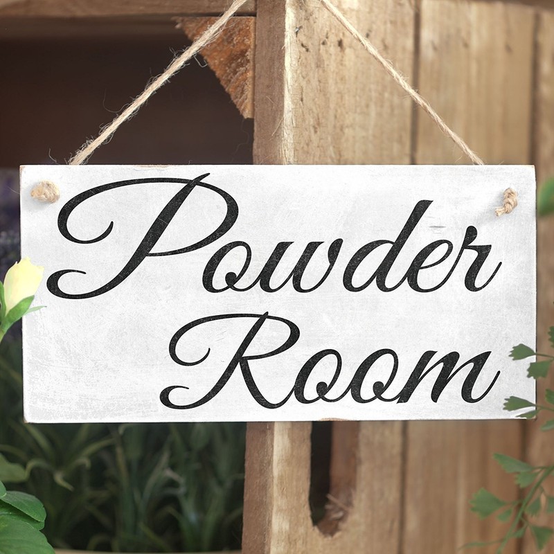 Meijiafei Powder Room - Vintage PVC Sign/Plaque 10"x5"