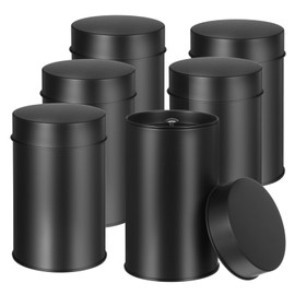 HOFURME 6 Pack Metal Tea Tin Canister, Metal Round Can with Airtight Double Lids 16 oz Round Tin Can with Lid Double Sealed Tea Tin Canisters for Loose Tea Storage Coffee Sugar Candy and Spices