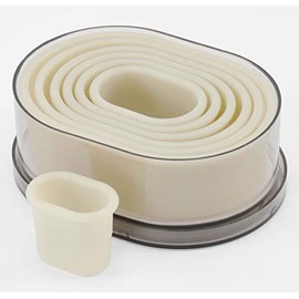 thermohauser Set of 7 Oval and Smooth White Nylon Cutters Diameter 4.5 - 12.3 cm