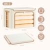 Yecaye Clothes Storage Bins with Metal Frame, Foldable Clothing Storage