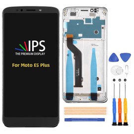 A-MIND for Moto E5 Plus XT1924 (with Frame) Screen Replacement XT1924-1 XT1924-2/3/4/5/7/8/9 Touch LCD Display Digitizer Glass Full Assembly with Repair Tool Kits (Black)