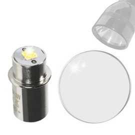 HQRP Flashlight Kit: Glass Lens and 3W LED Bulb for Maglite 3D 4D 5D 6D / 3C 4C 5C 6C / 3-4-5-6 D/C Cell Torch Flashlights, Tempered Glass 52×2 mm D Lens & High Power Light Bulb Cool White 6000K