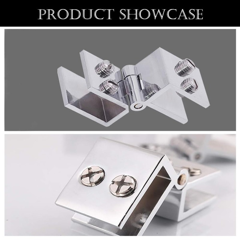 4 Pcs Glass Door Hinge 90 Degree Double Side Shower