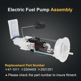 2521201 Conjunto de bomba de combustible 47-1011 compatible con Polaris RZR 4 800/800 EPS 2011-2013, RZR 800/EPS 2011-2014, RZR S 800/EPS 2011-2013, RZR 570 2012-2012012012012012 OEM# OEM# 2204403