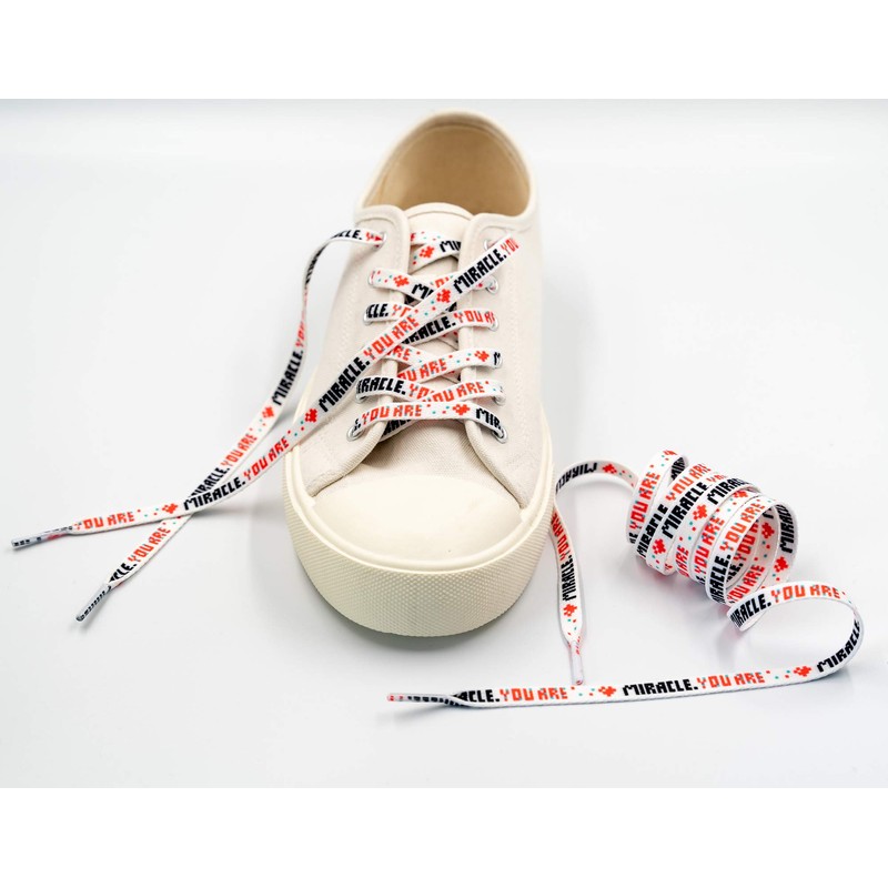 [Teeoff] Flat Printed Athletic Shoelaces Shoe Laces for Sneakers, White
