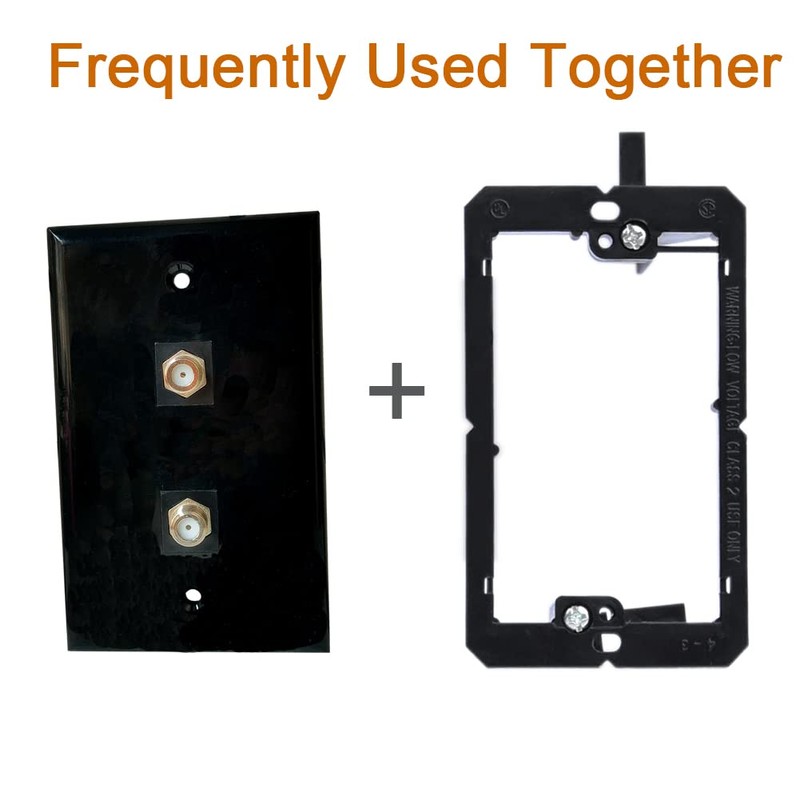 BUPLDET 2 Port Coax Wall Plate Black - Single Gang