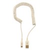 OHM IP-C18CLH-W Curl Cord Lightning Cable 1.8m