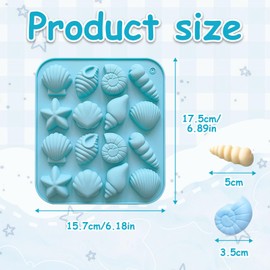 3Pcs Seashell Silicone Molds, Ocean-Themed Baking Molds for Making Chocolates, Cupcake Soaps and Beach-Themed Decorations