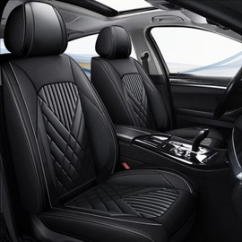 TTX LIGHTING 2PCS Car Seat Covers Front Seat Fit for Acura TL 2004-2014 Automotive Seat Cover Protector Waterproof Faux Leather Seat Covers Cushion with Airbag Compatible(Black)