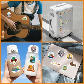 50pcs Italy Stickers Italy Travel Waterproof Stickers Suitcase Stickers for Scrapbooking Water Bottle Luggage Skateboard Guitar Laptop