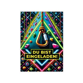 JuNa-Experten 12 Invitation Cards for Children's Birthday Climbing - Climbing Park Invitations for Girls and Boys, Cool Colourful Birthday Invitations with 12 Envelopes