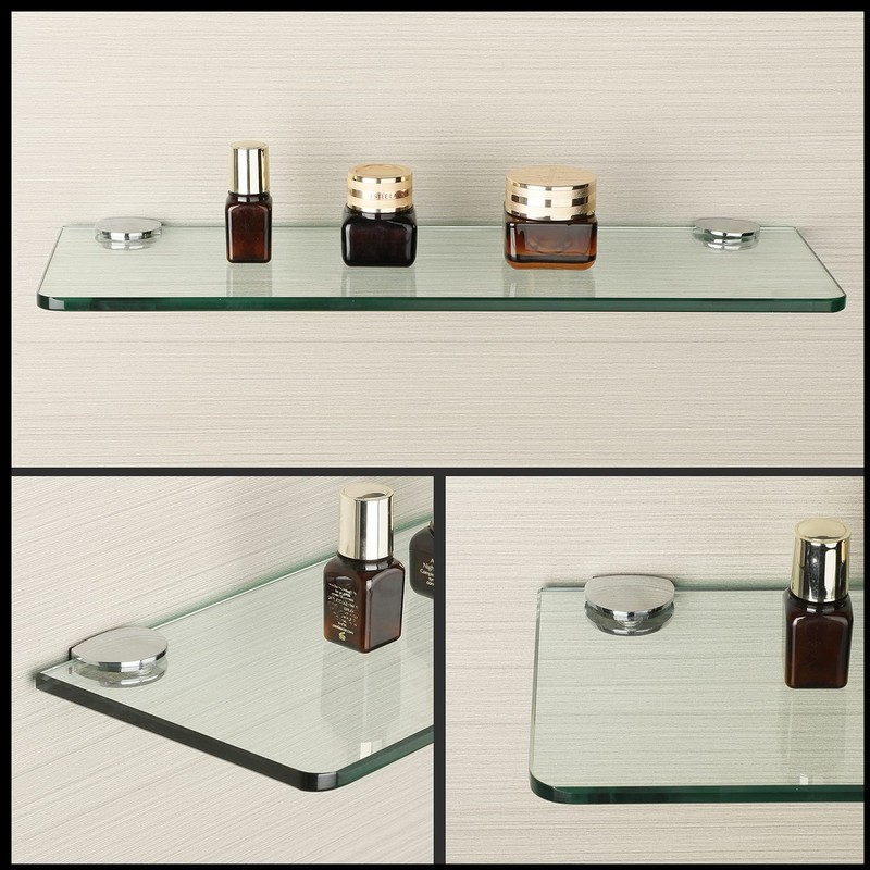 SAYAYO Glass Shelf Brackets Adjustable, Heavy Duty Clamp Holder for